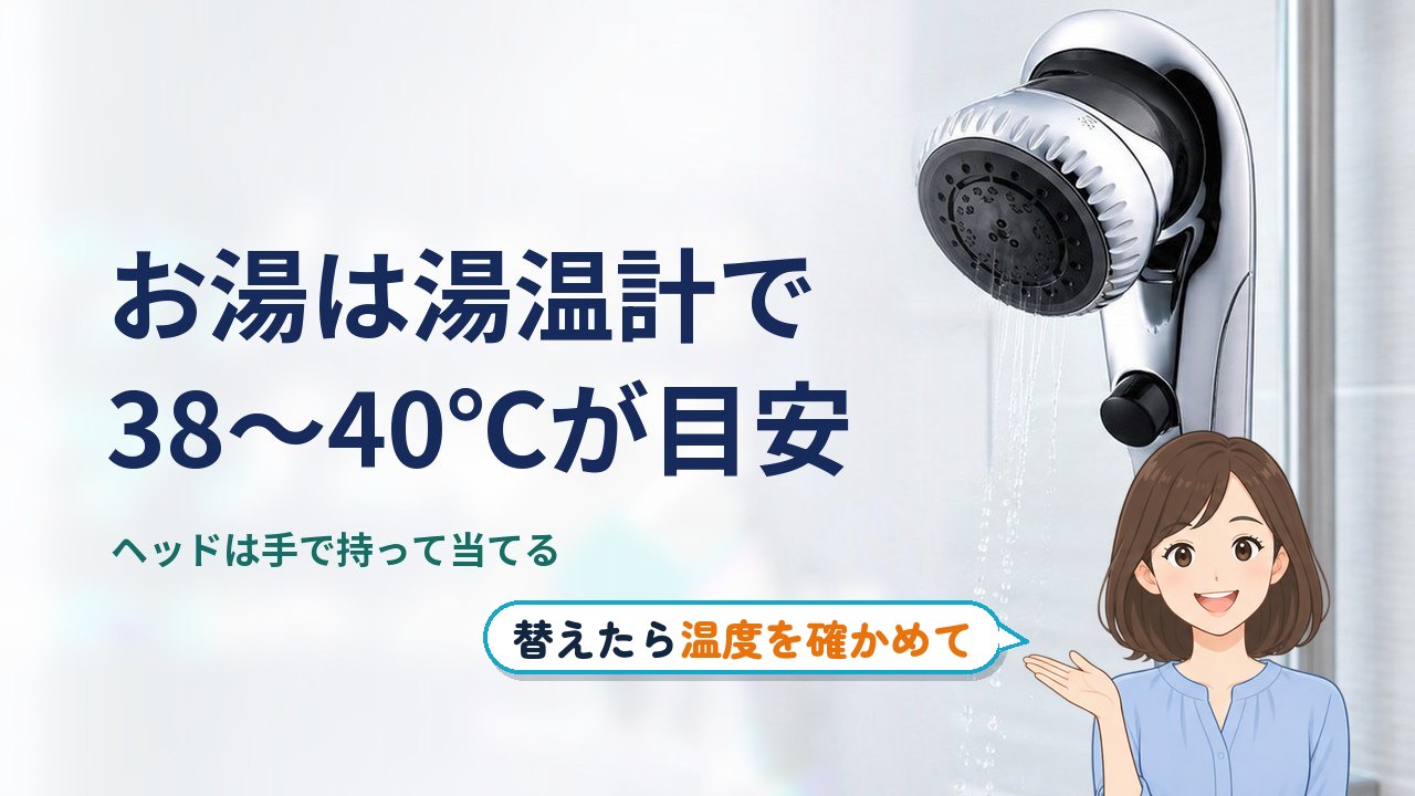 ミラブル シャワー ヘッド 赤ちゃん｜赤ちゃんを洗うお湯は湯温計で測り、38〜40℃が目安