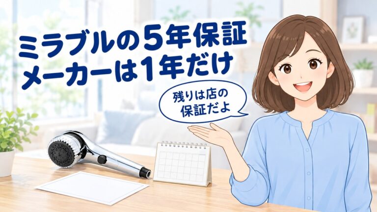 ミラブルの5年保証と店の保証